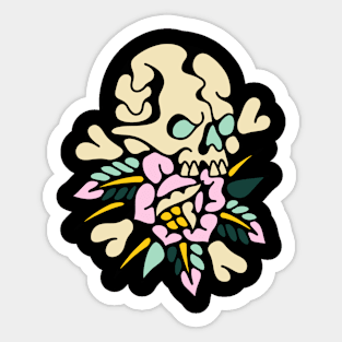 Skull and flower Sticker